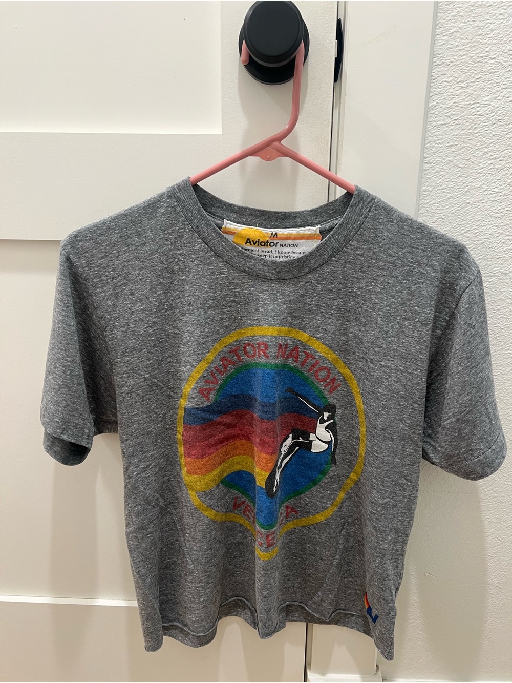 Aviator Nation Grey Rainbow Graphic Tee